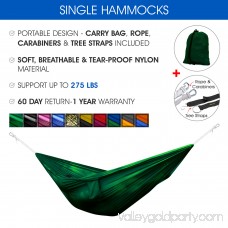 Yes4All Single Lightweight Camping Hammock with Strap & Carry Bag (Black) 566644040